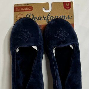 Dearfoams Women's Navy/Peacoat Slippers with memory foam size Medium 7-8